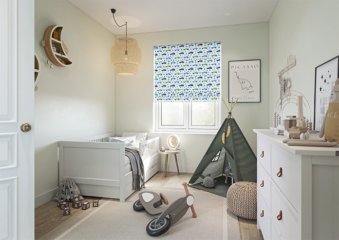 Leafy Lane, Aqua - Roman Blind - Image 6